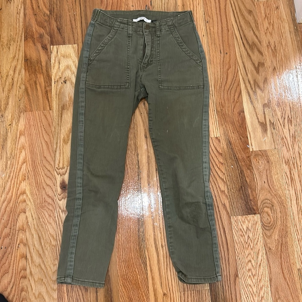 Green utility pants